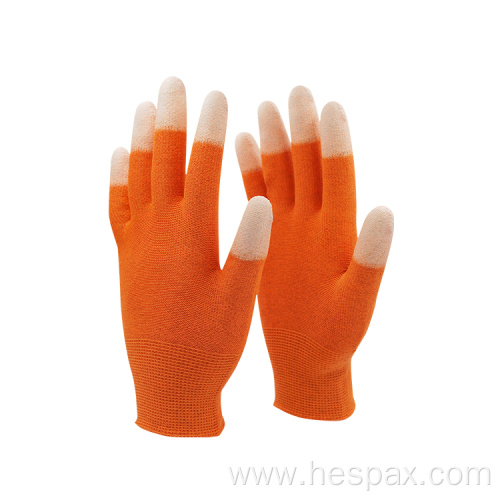 Hespax Fingertip Dipped PU Mehanic Electronic Labor Gloves